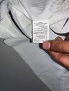 Y2K White Ribbed Script Print Zip Hoodie – Japanese Brand (S)