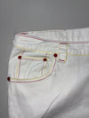 Coogi Multicolor Stitch White Denim Shorts embroidered (W:44) (L:26)