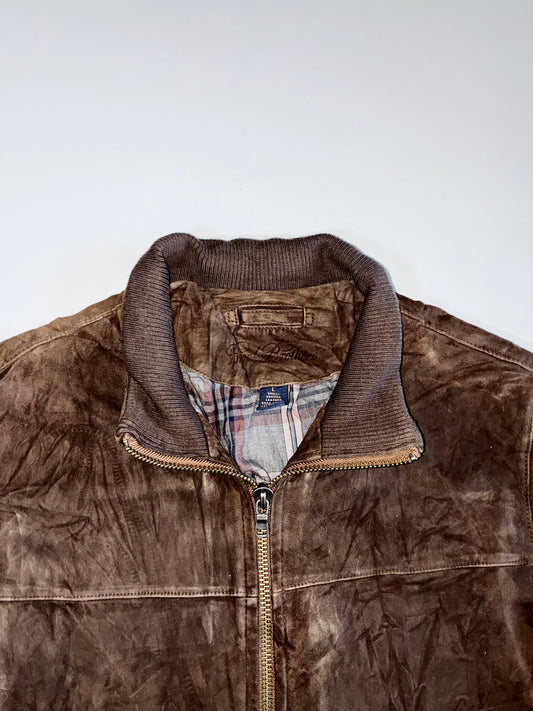 Brooks Brothers Premium Original Double Zipper Sued Leather Jacket (L)