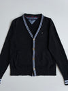 Tommy Hilfiger Black Striped Trim Knit Cardigan – (S)