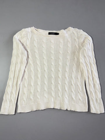 Lauren Ralph Lauren Cable Knit Boat Neck Sweater – (L)