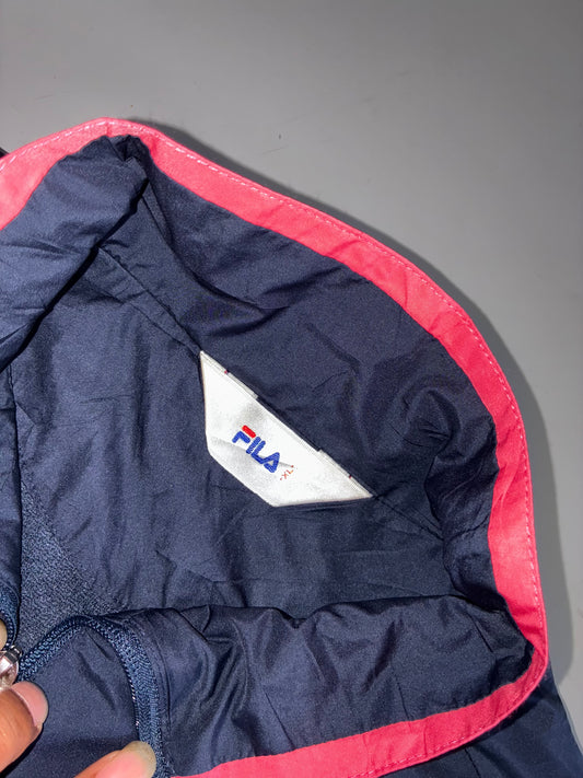 Fila Navy Windbreaker Jacket with Pink Stripe Women’s (S/M)