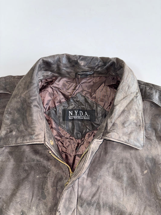 N.Y.D.A. Premium Leather Oversized Jacket (2XL)