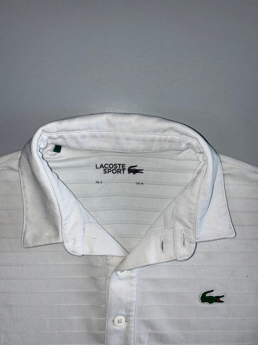 Lacoste Sport White Performance Polo – Croc Logo (M/L)