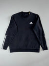 Adidas | Black 3-Stripe Crewneck (XL)