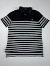 Polo Ralph Lauren | Black Grey Striped Polo T-Shirt | (XL)
