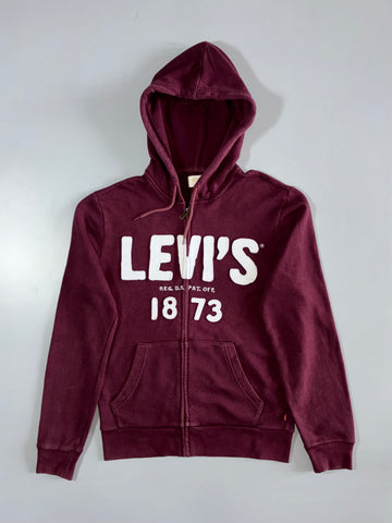 Levi’s | 1873 Logo Zip-Up Hoodie | Maroon | check tag (M)