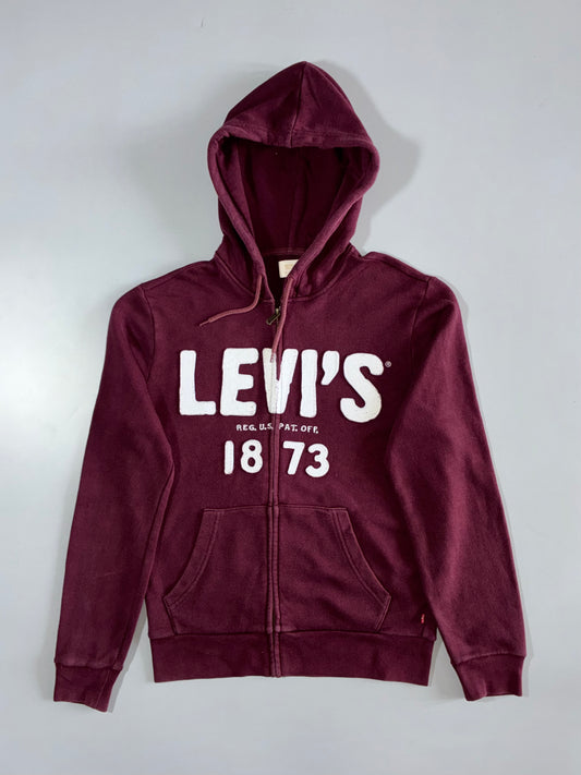 Levi’s | 1873 Logo Zip-Up Hoodie | Maroon | check tag (M)