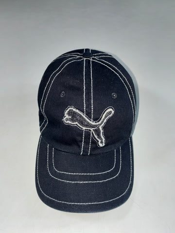 Puma Vintage Black Cat Logo Cap – Contrast White Stitch, Sport Lifestyle Line (Adjustable)