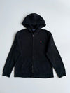 Polo Ralph Lauren Black Full-Zip Hoodie with Red Pony – (S)