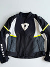Rev'it! Black & Neon Textile Motorcycle Riding Jacket – Armoured (Padded) (2XL)