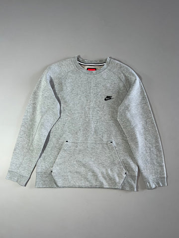 Nike Tech Fleece Grey Heather Crewneck Sweatshirt (M)