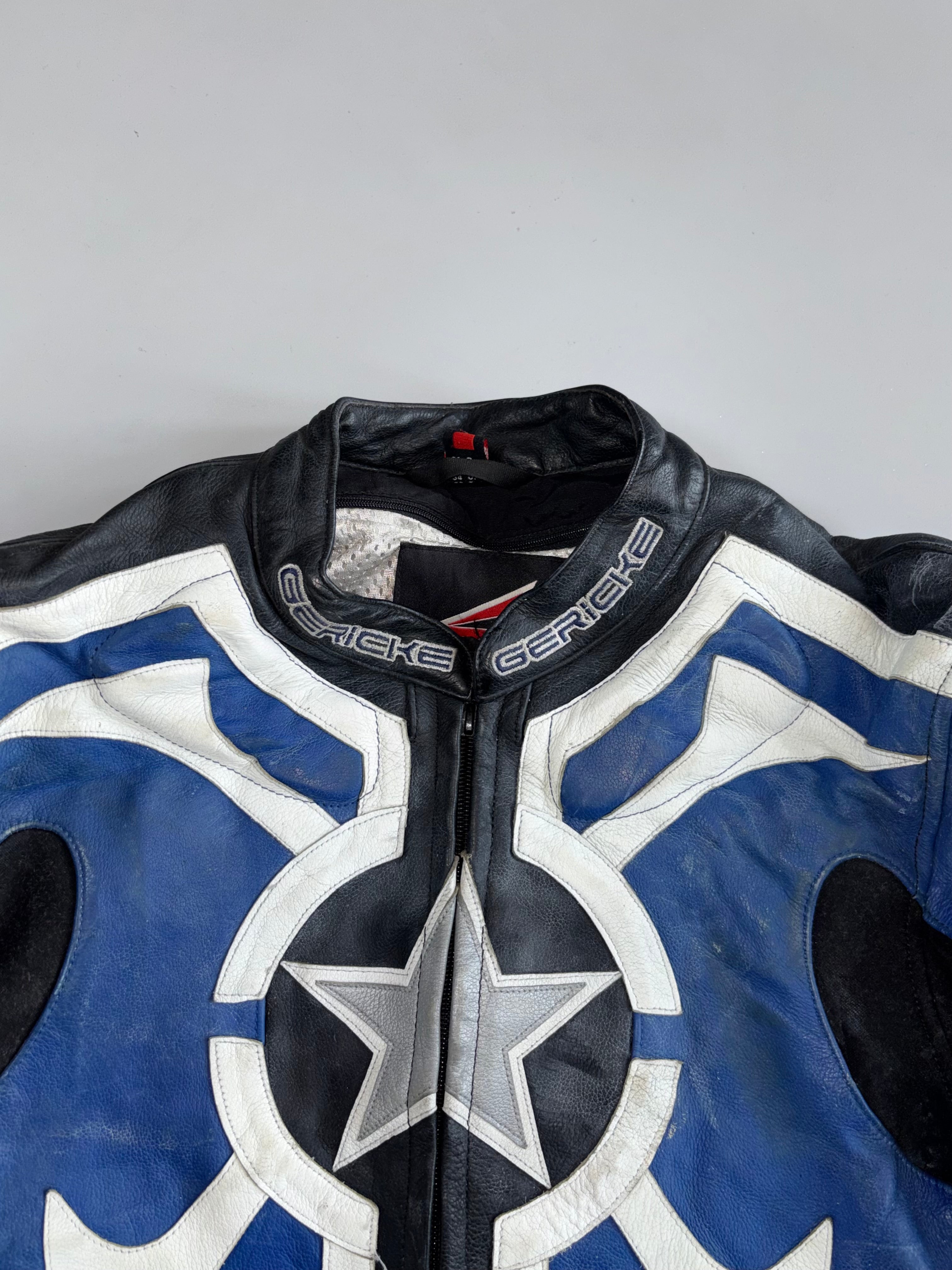 Hein Gericke Tribal Flame Star Graphic Racing Leather Jacket