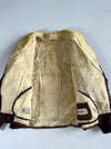 Vintage Italian Brown Leather Shearling Aviator Jacket – B3 Style – Made in Italy Furr inside (XL)