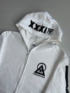 CKKN&RK | White Graphic Zip-Up Hoodie | (XL)