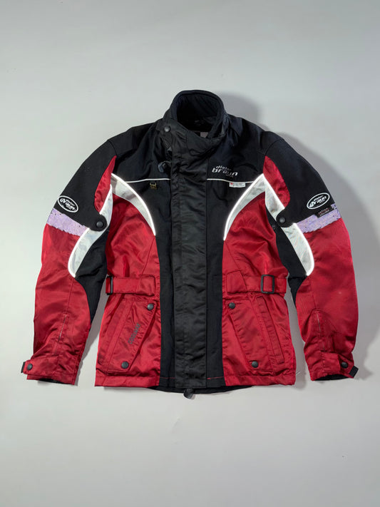Vintage Dieter Braun Red & Black Moto Racing Jacket (Reflective 3M Scotchlite) Knee padded  (M)
