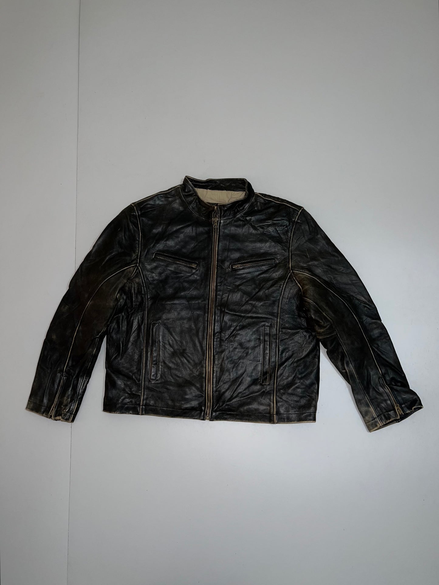 ZSuper Premium Original Leather *STRUCTURE Rare Jacket (L)