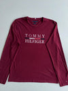 Tommy Hilfiger Maroon Organic Cotton Long Sleeve Tee (L)