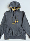 Y2K Dada Skate Team Supreme Crown Logo Hoodie with Buffalo Plaid Hood(XL)