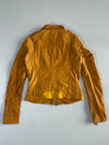 Police Mustard Leather Moto Jacket (XS)