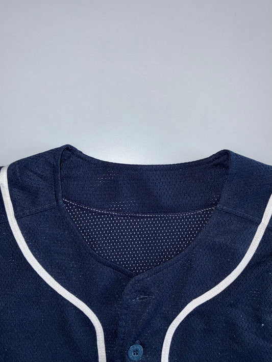 Augusta | Blank Mesh Baseball Jersey | Navy/White (XL)