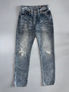 Japanese Vintage | Samurai Embroidered Distressed Jeans | Grey Wash (W:28|L:43)
