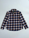 Royal Queen's Polo Team | Navy Brown Plaid Flannel Shirt | (M)