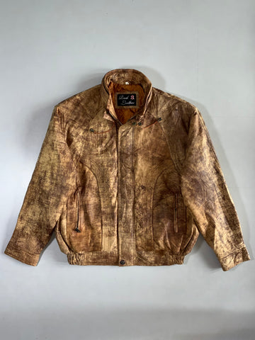 Vintage Premium Original Bomber Leather Jacket (2XL)