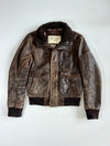 Vintage Abercrombie & Fitch Rollins Distressed Leather Bomber Jacket (S/M)