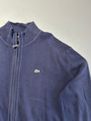 Lacoste Navy Blue Full Zip Cotton Knit Sweater (XL)