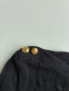 Lauren Ralph Lauren Black Cable Knit Sweater with Gold Buttons | woman’s Size (XS)