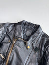 Vintage Black Leather Cafe Racer Jacket (S)