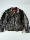 Vintage Redskins Riders Distressed Leather Double Rider Jacket (XL)