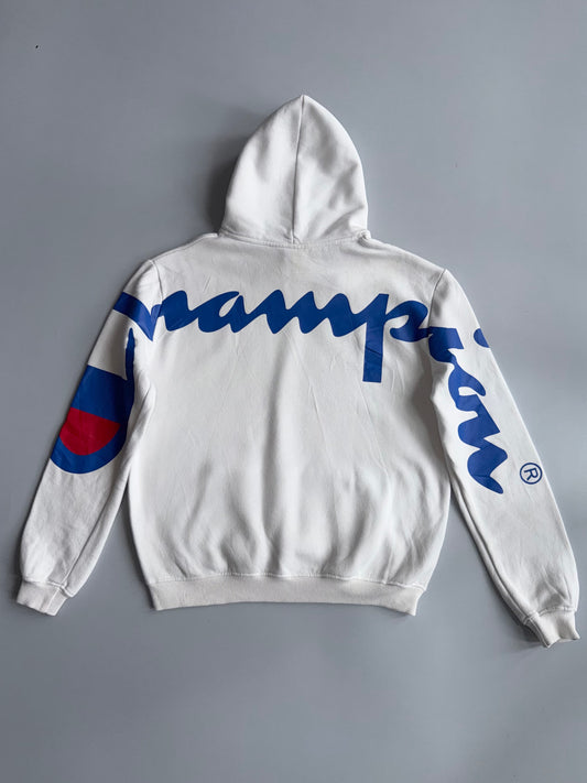 Supreme x Champion Big Script Hoodie White (M)
