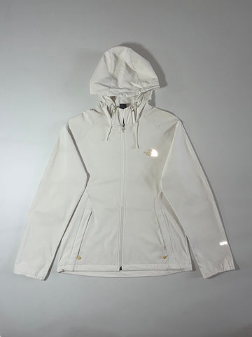 Vintage The North Face White Hooded Softshell Jacket Women’s (L)