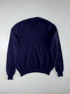 Polo Ralph Lauren Merino Wool V-Neck Sweater with Embroidered Pony Logo – Navy Blue –  (L)