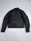Cafe Racer “Tribute Edition Live Fast” Genuine Cowhide Leather Moto Jacket with Union Jack Inner Lining (Paded)(M)