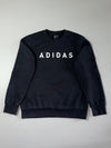 Adidas Black Crewneck Sweatshirt with Chest Logo & 3-Stripe Sleeves – (M)