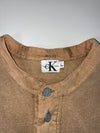 Vintage Calvin Klein Jeans Tan Henley Long Sleeve Shirt (XL)