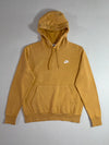 Nike Club Fleece Embroidered Swoosh Hoodie – Mustard Yellow (L)