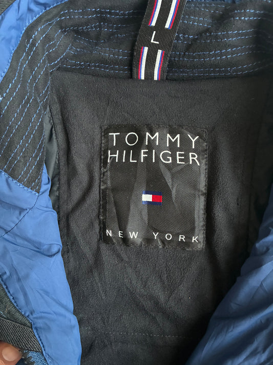 Tommy Hilfiger | Blue Diamond Quilted Fleece-Lined Jacket | (L)