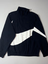 Nike Big Swoosh Black & White Woven Windbreaker Jacket (M/L)