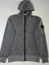 Stone Island Grey Full-Zip Hooded Sweatshirt (L)