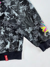 Crash House Skeleton Floral (Embroidered) Print Zip Hoodie (2XL)