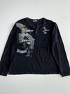Big Train Osaka Japanese Koi & Chrysanthemum Henley Long Sleeve – Black (3XL)