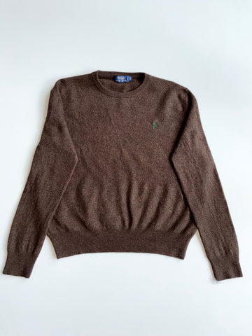 Polo Ralph Lauren Chocolate Brown Crewneck Knit Sweater (S)