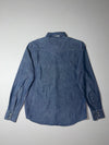 Levi’s Slim Fit Blue Chambray Western Snap Shirt (M)