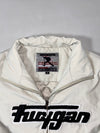 Furygan Racing Textile Jacket – Cream/Off-White with Black Logo Patches, (M)