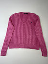 Polo Ralph Lauren Cable-Knit V-Neck Sweater – Pink Women’s (XL)
