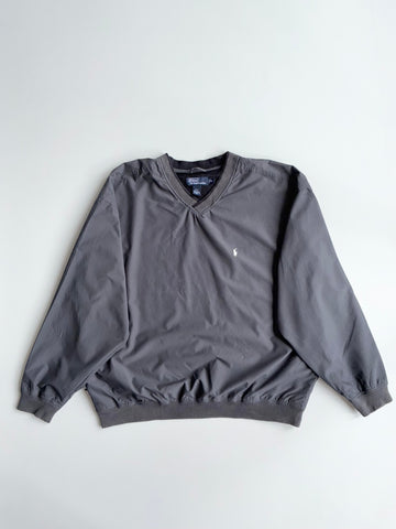 Polo Ralph Lauren Grey V-Neck Windbreaker Pullover  Made in USA  (3XL)